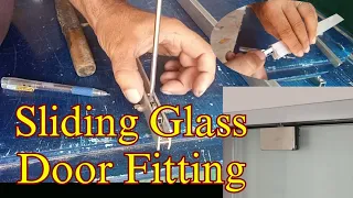 How to install Sliding Glass Door/Sliding Glass fitting/Showcase Sliding Glass Door#wood#diy