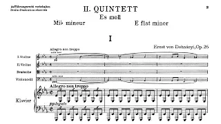 Ernő Dohnányi - Piano Quintet No. 2 in E-Flat minor Op. 26 [score + audio]