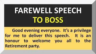 Speech on Farewell of Boss | Speech on Retirement of Boss | Retirement Speech in English