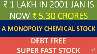 MONOPOLY STOCK IN INDIAN SHARE MARKET │CHEMICAL STOCK FOR LONG TERM INVESTMENT │ 1 LAKH TO 5 CRORES