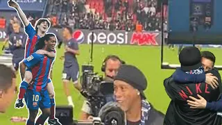 Ronaldinho Singing Together With PSG Fans & Hugging With Messi