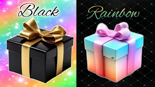 Choose your gift 🎁 Rainbow 🌈 vs Black 🖤 #chooseyourgift #2giftbox