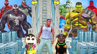 AMAAN TEAM vs HULK & VENOM | Franklin Shinchan Pinchan play HIDE AND KILL Squid Game Doll In GTA 5