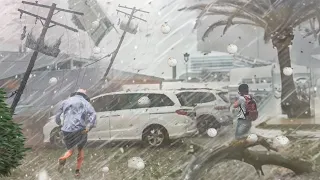 The most terrible hailstorm in China! Icebergs destroy the city of Zhejiang