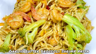 The Best Garlic Butter Broccoli Shrimp Pasta Recipe💯 Simple, Delicious Recipe in Fifteen Minutes!