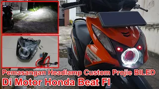 Custom Retrofit Headlamp Motor Honda Beat FI Menggunakan Projie BiLED Vahid E10