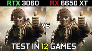 RTX 3060 vs RX 6650 XT | Test in 12 New Games | 2022