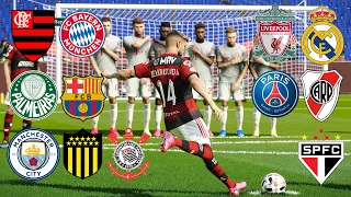 MUNDIAL 2021 DE COBRANÇAS DE FALTAS ENTRE CLUBES | FLAMENGO, PALMEIRAS, PSG, BAYERN E MAIS - PES 21