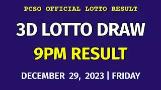 3D LOTTO RESULT 9PM DRAW December 29, 2023 PCSO SWERTRES LOTTO RESULT TODAY 3RD DRAW EVENING