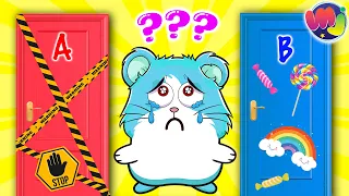 🐹 HAMSTER en el LABERINTO busca a SU HERMANO PERDIDO 😱  ¡No elijas la puerta incorrecta! ❌ ✅