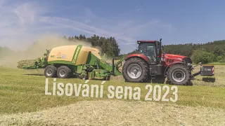 Lisování sena 2023 - Case IH Puma 240 CVX + Krone BIGPACK 1270VC & PRECHOP + Krpan TZ400