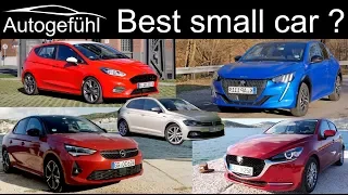 Peugeot 208 vs VW Polo vs Ford Fiesta vs Mazda2 vs Opel Corsa COMPARISON REVIEW best small hatch