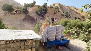 Carrying Hay for Sheep with Truck _ the village lifestyle of Iran