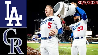 Dodgers vs. Rockies Game Highlights, May 30 2024 | MLB Season 2024