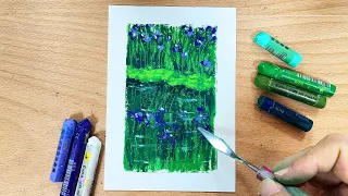 Painting Flowers Shadow in A Unique Way | Soft Oil Pastels #92