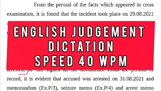 40 wpm English Dictation || Legal Judgement Typing Audio Dictation For beginners & all court exam's