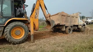 TATA 3530 Tipper bs6 first time work Loading Mud new jcb 3dx| TATA 2518 Tipper | JCB Video |part-271