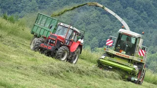 Grass forage in the hills [ Claas Jaguar 820, Zetor Crystal 16145 - 16245 ] RD Terchová 2017