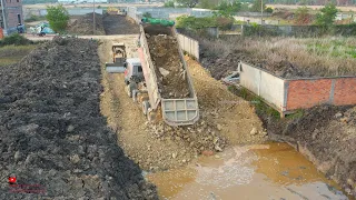 New Episode Design New Road Construction Foundation Processing By Komatsu Dozer Heavy Dump Trucks