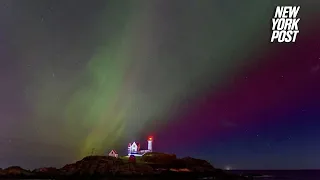 Watch breathtaking timelapse video of Northern Lights over Maine lighthouse