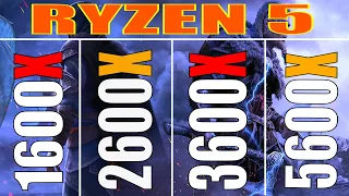 RYZEN 5 1600X vs RYZEN 5 2600X vs RYZEN 5 3600X vs RYZEN 5 5600X || PC GAMES TEST ||