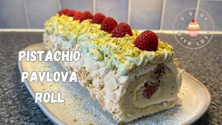 Pistachio Pavlova Roll