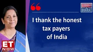 Union Budget 2019: FM Nirmala Sitharaman thanks the honest tax payers of India