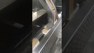 Sandwich ice cream on packaging machine