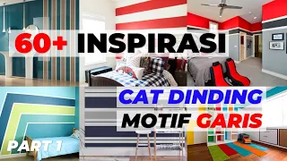 CAT DINDING MOTIF GARIS WARNA MERAH PUTIH HITAM BIRU PINK HIJAU VERTIKAL HORISONTAL #PART1