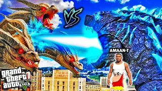 GODZILLA vs KING GHIDORAH in GTA 5 (Mods) | SHINCHAN & FRANKLIN GODZILLA VS KING KONG GTA 5