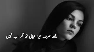 Mujhy Sirf Tera Khayal Tha Magar Ab Nahe #sadpoetry #urdu #poetry #shayari