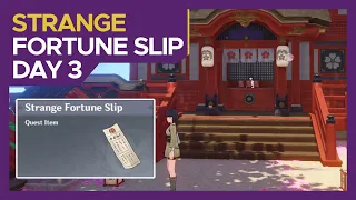 [World Quest Guide] Strange Fortune Slip - Day 3 | Inazuma and Narukami Shrine | Genshin Impact 2.4