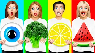 24 Stunden lang nur Essen einer Farbe Essen | Lustige Momente von Multi DO Food Challenge