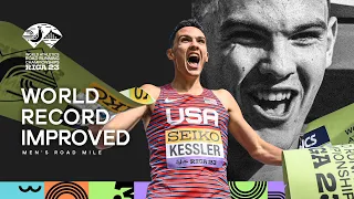 Hobbs Kessler sprints to mile world record 👀 | World Athletics Road Running Championships Riga 23