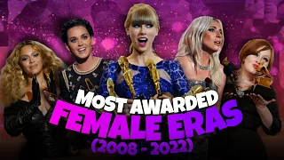 Most Awarded Female Eras Each Year (2008 - 2022) | Hollywood Time | Lady Gaga, Taylor Swift, Beyonce