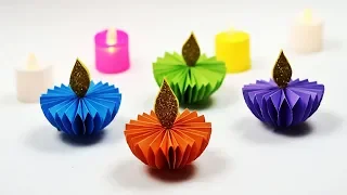 DIY Paper Diya ( Paper Candle) | Diwali Decoration Ideas At Home | Diya Decoration