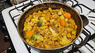 Curried Veggie Chunks and Chicken