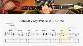 Someday My Prince Will Come + Tab (Solo Jazz Guitar)