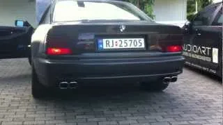 BMW 850 with removed rear mufflers