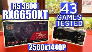 RX 6650 XT + Ryzen 5 3600 tested in 43 games | highest settings 1440p benchmarks!