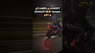 🔥FLAMES🔥LOUDEST EXHAUST😱😱 Yamaha R1🔥| watch till end | #foryou #shorts #viralvideo #shortsfeed