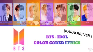 BTS (방탄소년단) - IDOL [Karaoke ver.] Color Coded Lyrics [Kpop]