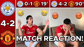 MAN UTD FAN GOES CRAZY 😡 REACTING TO LEICESTER 4-2 MAN UTD | LEICESTER V MAN UNITED MATCH REACTION