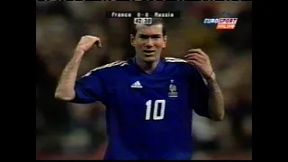 2002. France vs. Russia (German comments). Friendly. Full Match (part 2 of 4).