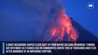 Mayon volcano spews lava and ash