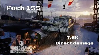 Foch 155 in Malinovka:7,6K direct damage :Wot console - World of Tanks