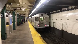 Downtown Not In Service Retired R32 train signed as a (J) bypassing 175th Street, in Upper Manhattan