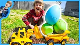 Dump Trucks GiANT Easter Egg Hunt!