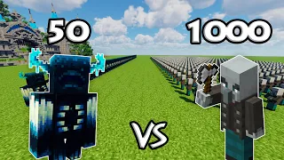 50 Wardens Vs 1000 Vindicators | Minecraft