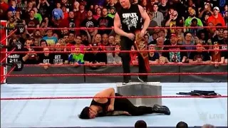 Wr3d-- Brock Lesnor gives a F5 To Roman Reigns on steel steps